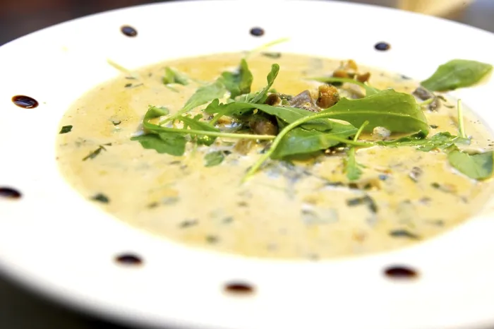 Gerahmter Druck : Ein Suppe serviert. Gerahmter Druck : Ein Suppe serviert.
