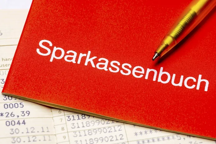 Gerahmter Druck : Sparkassenbuch, Deutschland Gerahmter Druck : Sparkassenbuch, Deutschland