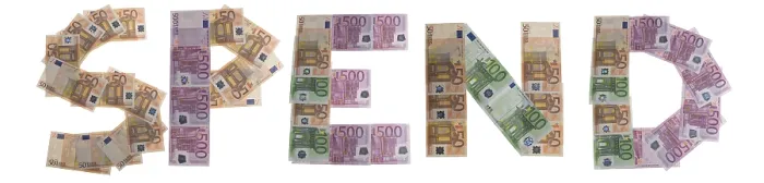 Gerahmter Druck : Spenden, geschrieben mit Banknoten. Gerahmter Druck : Spenden, geschrieben mit Banknoten.
