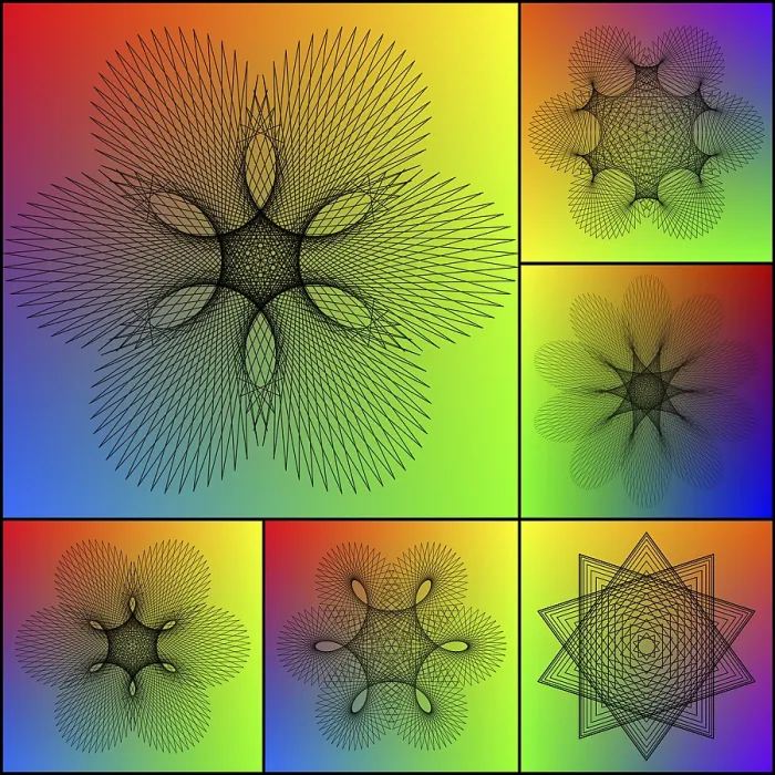 Gerahmter Druck : Spirography Gerahmter Druck : Spirography