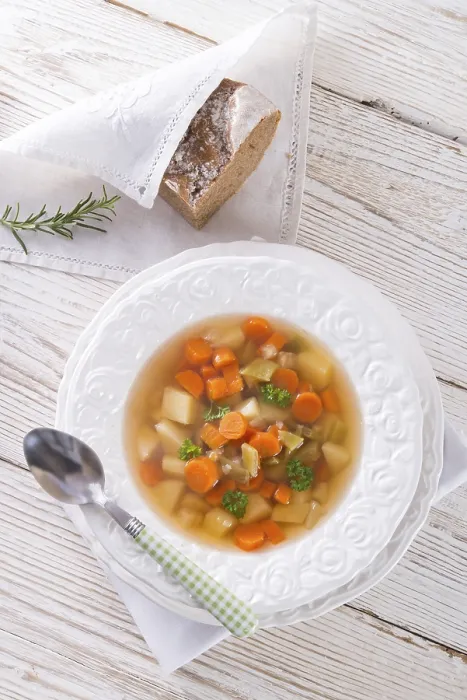 Gerahmter Druck : Mit Karotten-Suppe springen. Gerahmter Druck : Mit Karotten-Suppe springen.