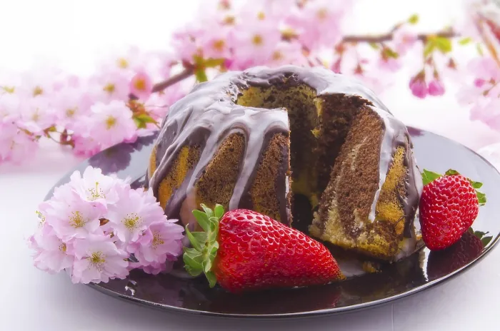 Gerahmter Druck : Frühlingsmarmorkuchen