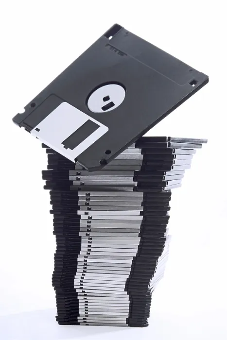 Gerahmter Druck : Schubfach mit Floppydisks Gerahmter Druck : Schubfach mit Floppydisks