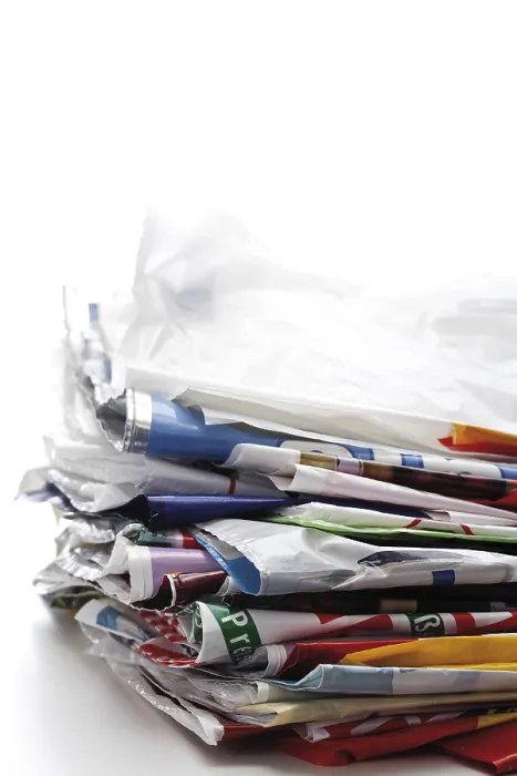 Gerahmter Druck : Plastiktütenstapel Gerahmter Druck : Plastiktütenstapel