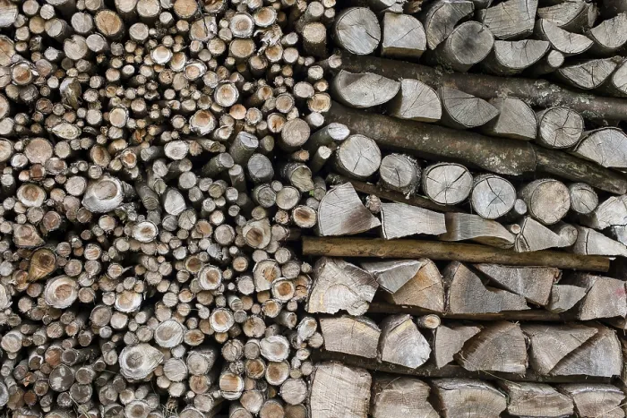 Gerahmter Druck : Gestapeltes Holz. Gerahmter Druck : Gestapeltes Holz.