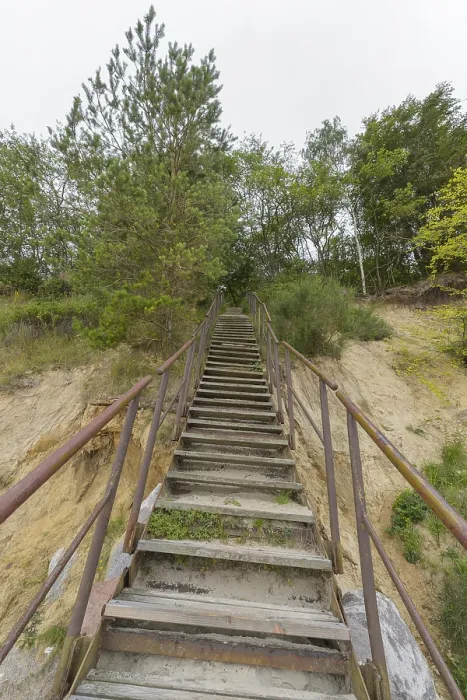 Gerahmter Druck : Treppen vom Strand, Langenberg. Gerahmter Druck : Treppen vom Strand, Langenberg.