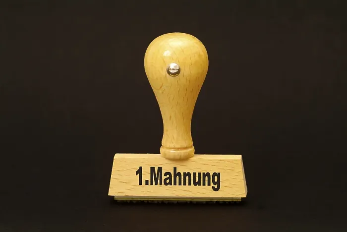 Gerahmter Druck : Stempel ERSTE ERMÄHNUNG Gerahmter Druck : Stempel ERSTE ERMÄHNUNG