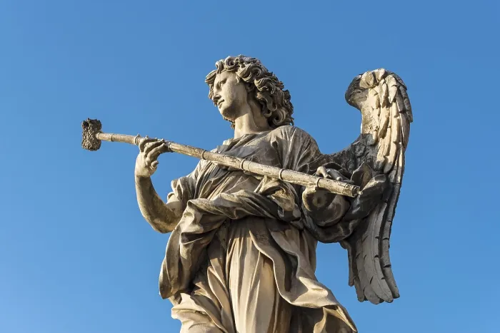 Gerahmter Druck : Engelstatue mit der Schwamm Gerahmter Druck : Engelstatue mit der Schwamm