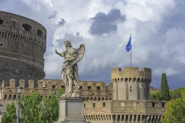 Gerahmter Druck : Denkmal vor dem Castel Sant'Angelo Gerahmter Druck : Denkmal vor dem Castel Sant'Angelo