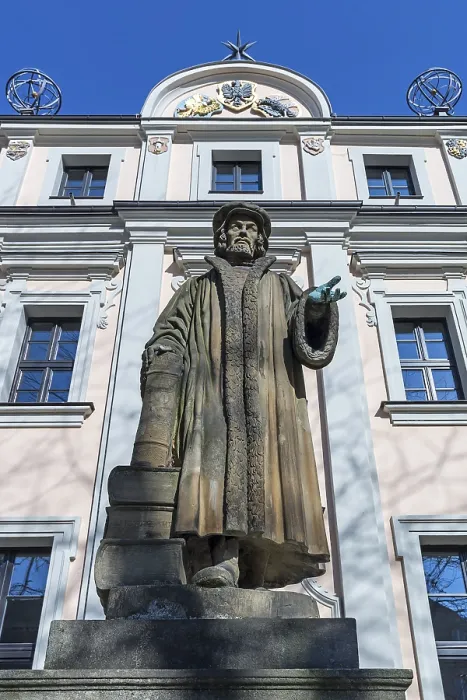 Gerahmter Druck : Denkmal des Philosophen Melanchton Gerahmter Druck : Denkmal des Philosophen Melanchton