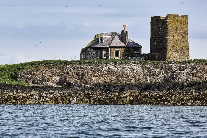 Gerahmter Druck : Steinhaus und ehemalige Leuchtturms. Gerahmter Druck : Steinhaus und ehemalige Leuchtturms.