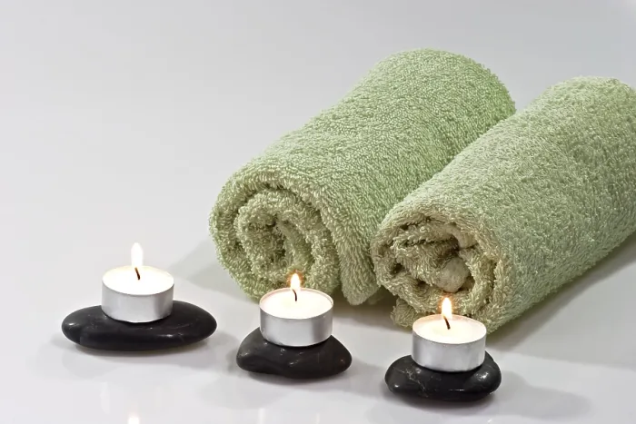 Gerahmter Druck : Steinmassage Gerahmter Druck : Steinmassage