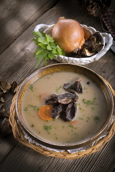 Gerahmter Druck : Steinpilzsuppe Gerahmter Druck : Steinpilzsuppe
