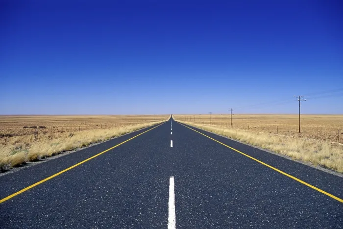 Gerahmter Druck : Gerade Straße in Namibia Gerahmter Druck : Gerade Straße in Namibia