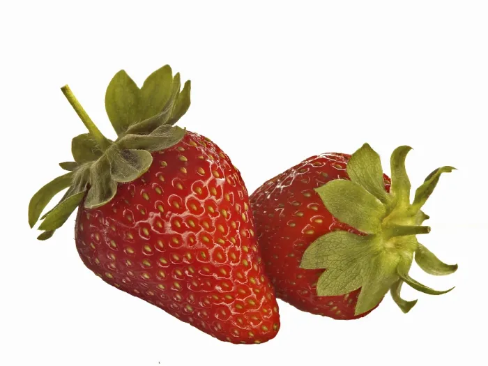 Gerahmter Druck : Zwei Erdbeeren Gerahmter Druck : Zwei Erdbeeren