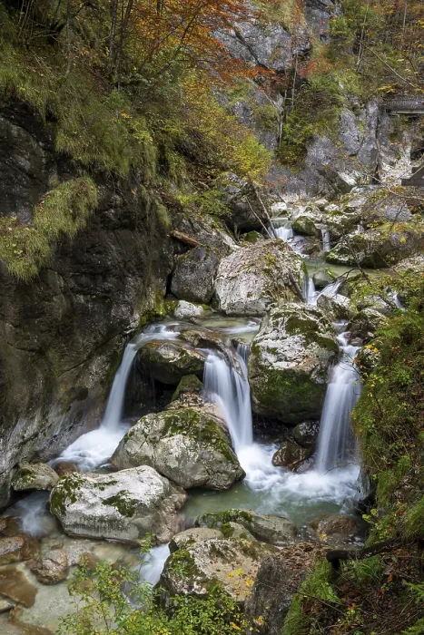 Gerahmter Druck : Bach im Herbst in der Nothklamm. Gerahmter Druck : Bach im Herbst in der Nothklamm.