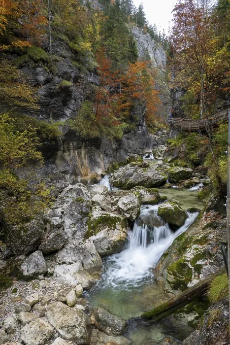 Gerahmter Druck : Bach im Herbst in der Nothklamm. Gerahmter Druck : Bach im Herbst in der Nothklamm.