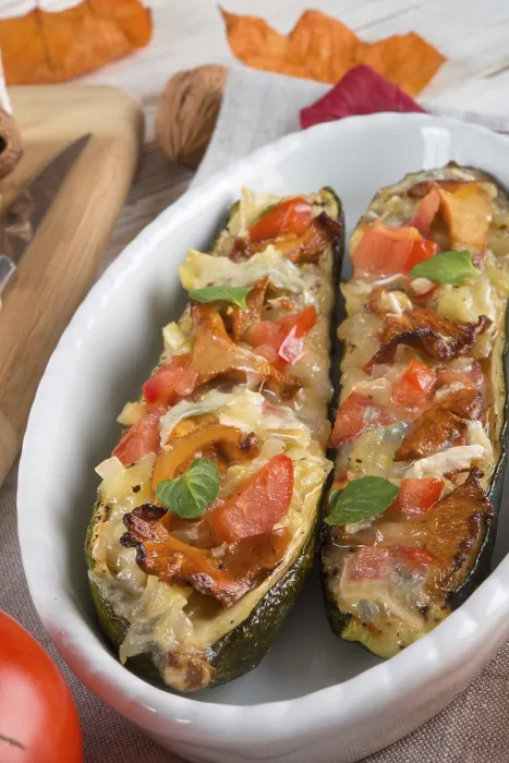 Gerahmter Druck : Gefüllte Zucchini Gerahmter Druck : Gefüllte Zucchini