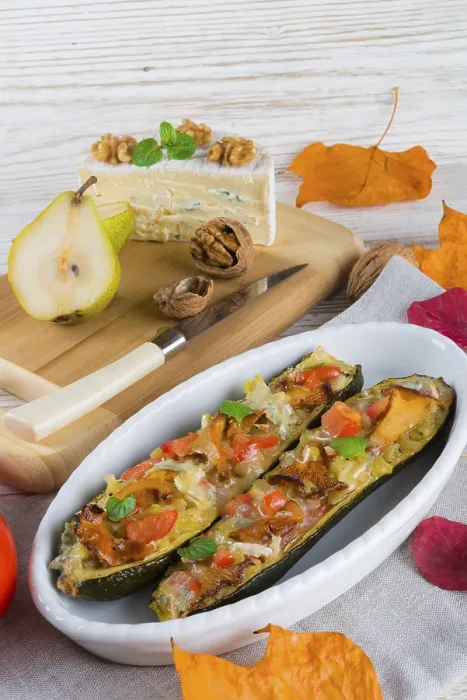 Gerahmter Druck : Gefüllte Zucchini