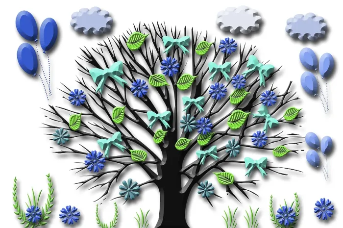 Gerahmter Druck : Sommerbaum, Illustration. Gerahmter Druck : Sommerbaum, Illustration.