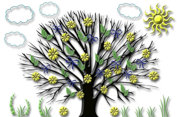 Gerahmter Druck : Sommerbaum, Illustration. Gerahmter Druck : Sommerbaum, Illustration.