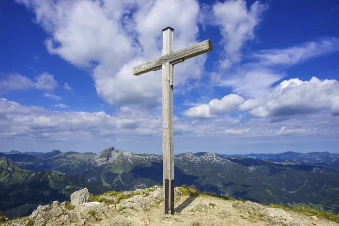 Gerahmter Druck : Gipfelkreuz, Walser Hammerspitze Gerahmter Druck : Gipfelkreuz, Walser Hammerspitze