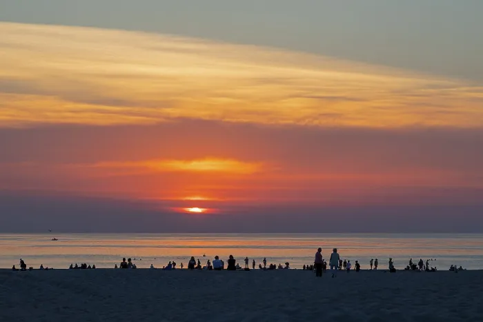 Gerahmter Druck : Sonnenuntergang am Strand, Warnemünde. Gerahmter Druck : Sonnenuntergang am Strand, Warnemünde.