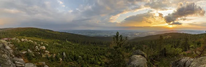 Gerahmter Druck : Sonnenuntergang am Dreisessel. Gerahmter Druck : Sonnenuntergang am Dreisessel.
