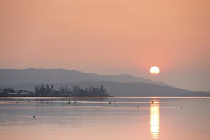 Gerahmter Druck : Sonnenuntergang am Gnadensee, Bodensee. Gerahmter Druck : Sonnenuntergang am Gnadensee, Bodensee.