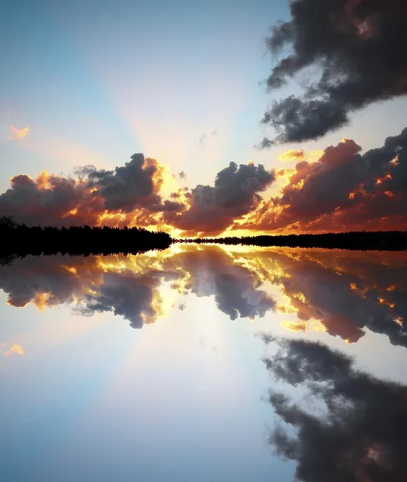 Gerahmter Druck : Sonnenuntergang über dem See. Gerahmter Druck : Sonnenuntergang über dem See.