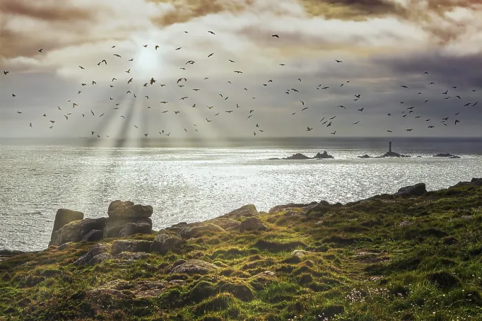 Gerahmter Druck : Sonnenuntergang über Land's End in Cornwall. Gerahmter Druck : Sonnenuntergang über Land's End in Cornwall.