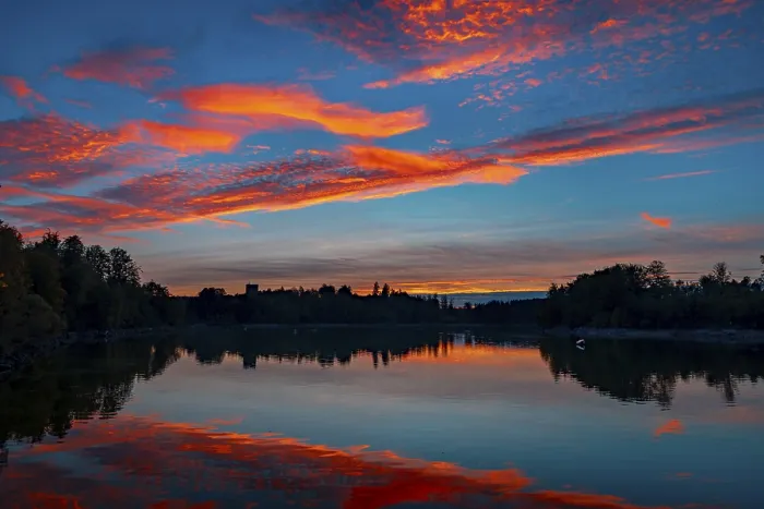 Gerahmter Druck : Sonnenuntergang am Ottensteiner Stausee. Gerahmter Druck : Sonnenuntergang am Ottensteiner Stausee.