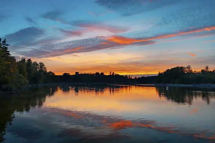 Gerahmter Druck : Sonnenuntergang am Ottensteiner Stausee. Gerahmter Druck : Sonnenuntergang am Ottensteiner Stausee.