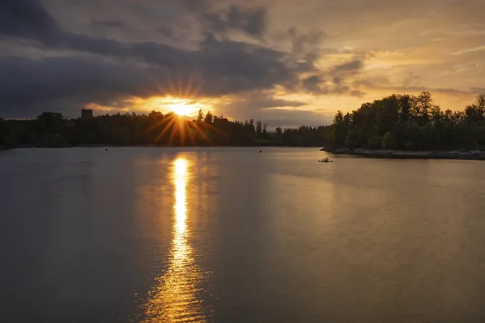Gerahmter Druck : Sonnenuntergang am Ottensteiner Stausee. Gerahmter Druck : Sonnenuntergang am Ottensteiner Stausee.