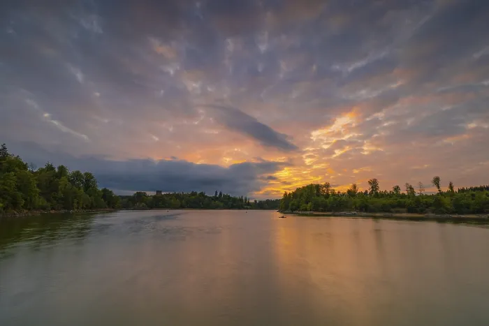Gerahmter Druck : Sonnenuntergang am Ottensteiner Stausee. Gerahmter Druck : Sonnenuntergang am Ottensteiner Stausee.