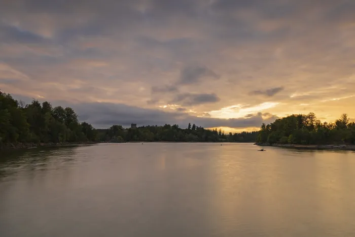 Gerahmter Druck : Sonnenuntergang am Ottensteiner Stausee. Gerahmter Druck : Sonnenuntergang am Ottensteiner Stausee.