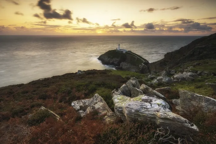 Gerahmter Druck : Sonnenuntergang bei South Stack Leuchtturm Gerahmter Druck : Sonnenuntergang bei South Stack Leuchtturm