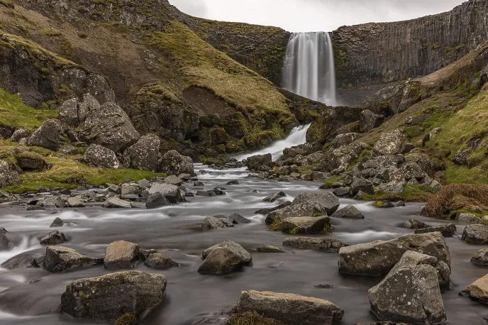 Gerahmter Druck : Svöðufoss, Snæfellsnes
