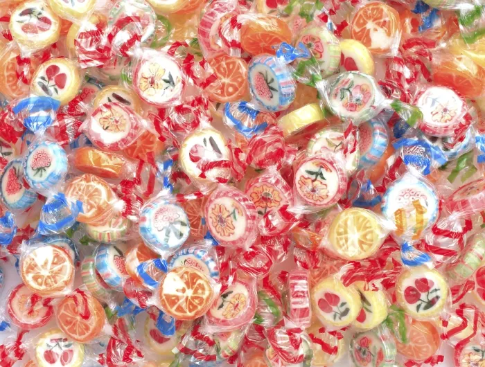 Gerahmter Druck : Farbenfrohe Fruchtbonbons Gerahmter Druck : Farbenfrohe Fruchtbonbons