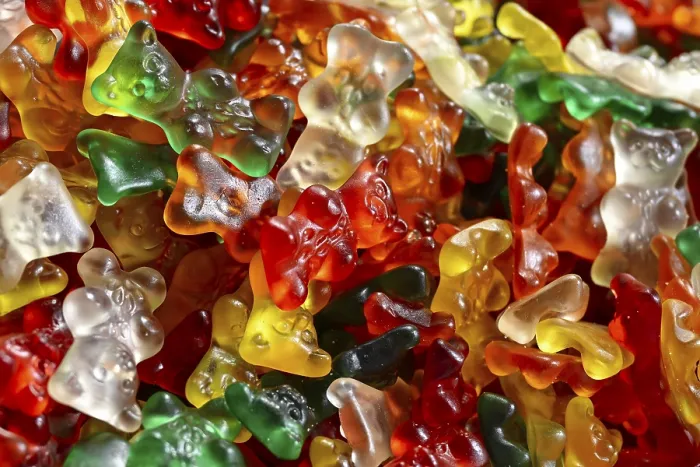Gerahmter Druck : Süßigkeiten Gummibärchen Gerahmter Druck : Süßigkeiten Gummibärchen
