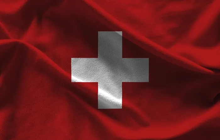 Gerahmter Druck : Schweizer Flagge mit Textur auf Hintergrund Gerahmter Druck : Schweizer Flagge mit Textur auf Hintergrund