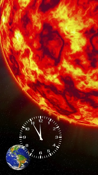 Gerahmter Druck : Symbolisches Bild, Sonne, fünf vor zwölf. Gerahmter Druck : Symbolisches Bild, Sonne, fünf vor zwölf.