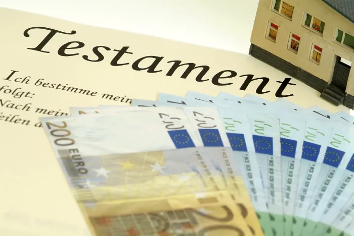 Gerahmter Druck : Symbolisch für das Testament. Gerahmter Druck : Symbolisch für das Testament.