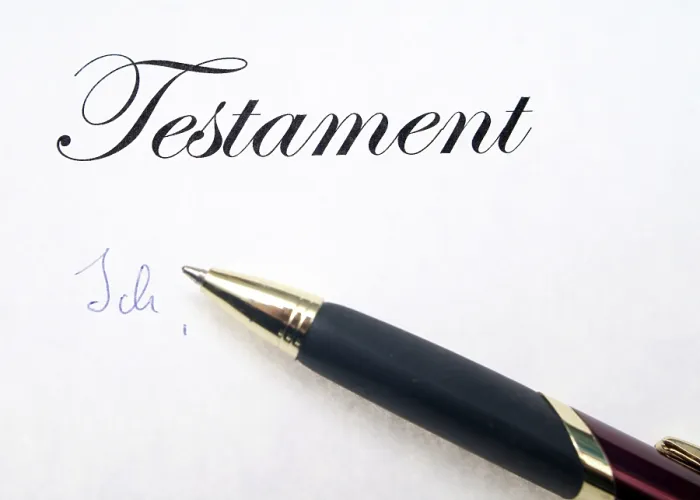 Gerahmter Druck : Symbolisch für das Testament. Gerahmter Druck : Symbolisch für das Testament.