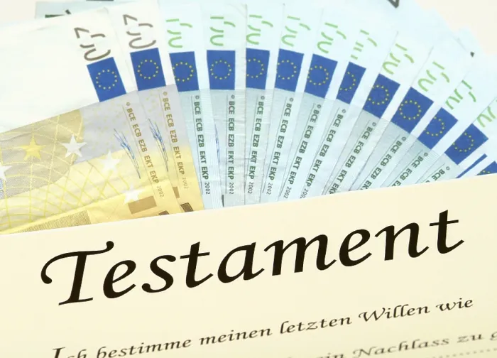 Gerahmter Druck : Symbolisch für das Testament. Gerahmter Druck : Symbolisch für das Testament.