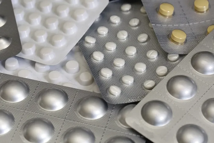 Gerahmter Druck : Tabletten in Blisterverpackung Gerahmter Druck : Tabletten in Blisterverpackung