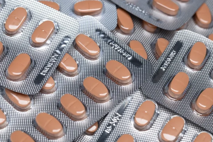 Gerahmter Druck : Tabletten in Blisterverpackung, Deutschland. Gerahmter Druck : Tabletten in Blisterverpackung, Deutschland.