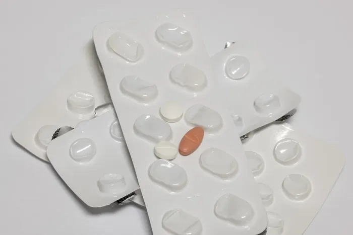 Gerahmter Druck : Tablets, leere Blisterpackungen Gerahmter Druck : Tablets, leere Blisterpackungen