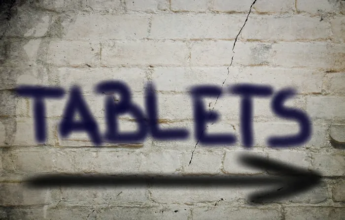 Gerahmter Druck : Tablets Konzept