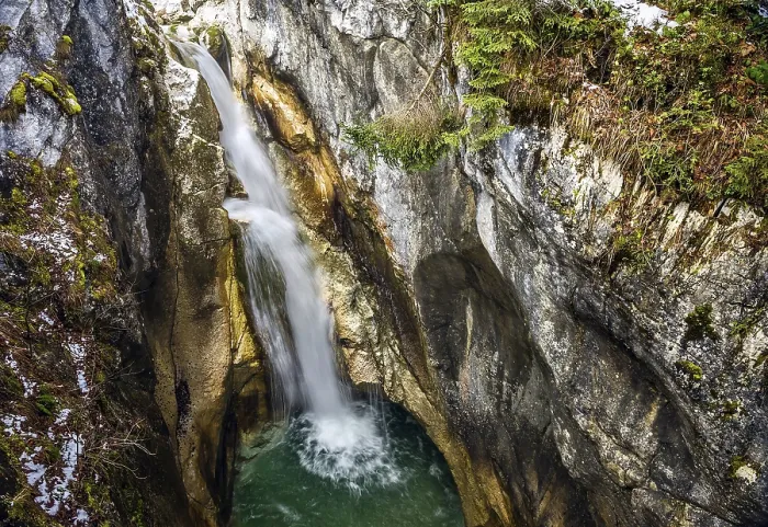 Gerahmter Druck : Tatzelwurm-Wasserfall, Oberstufe Gerahmter Druck : Tatzelwurm-Wasserfall, Oberstufe